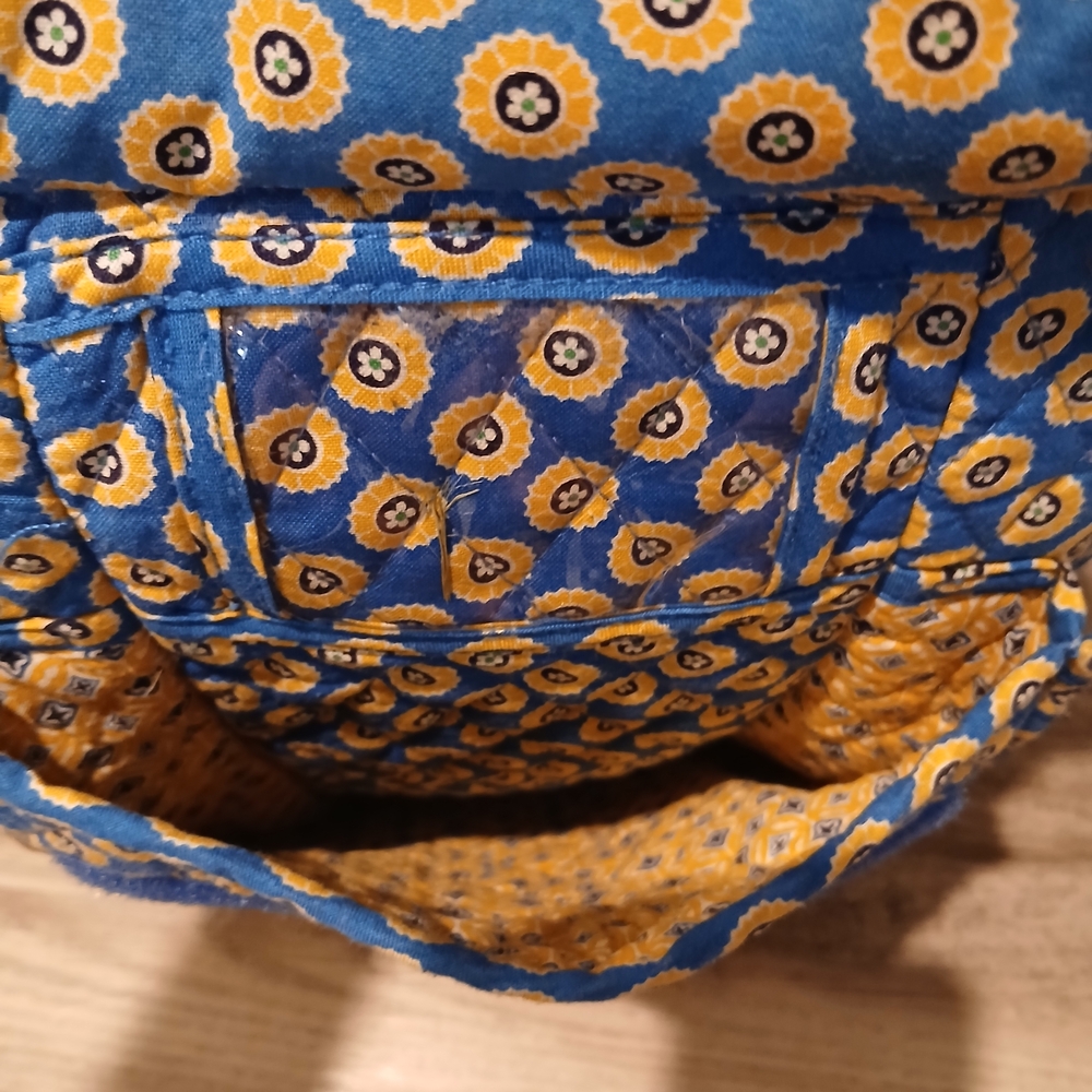 Vera Bradley Blue and Yellow Geometric Backpack - Picture 6 of 10